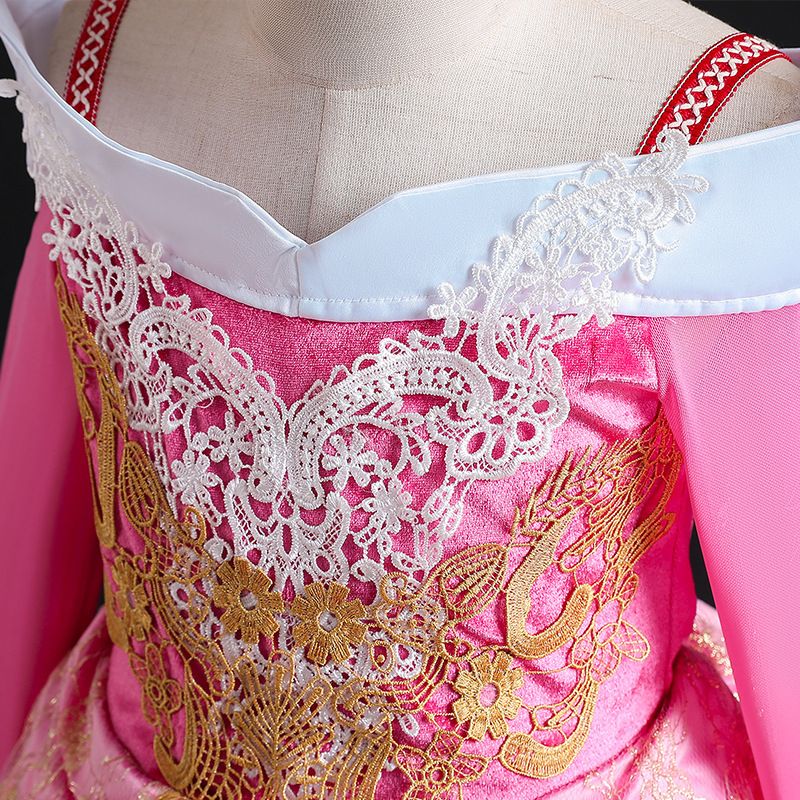 Amazon ailuo princess dress children's dress girls' off-shoulder long sleeve dress long dress factory supply