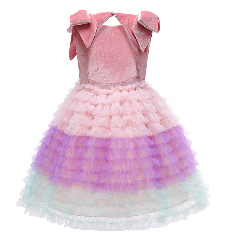 Amazon new children's clothing children shirt unicorn cake dress Princess dress evening dress girl dress