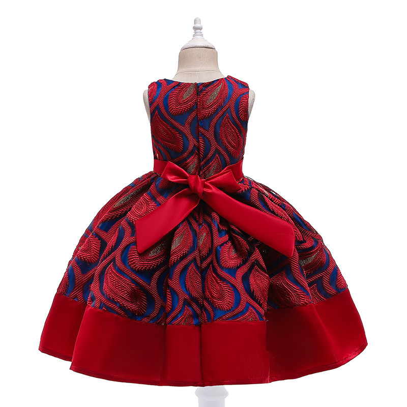 ins foreign trade wholesale children shirt children's dress princess dress with flower jacquard fabric sleeveless dress