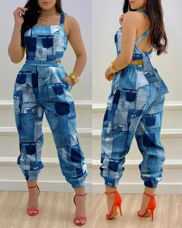 T9007 europe and america cross border amazon aliexpress independent station new printing overalls spot