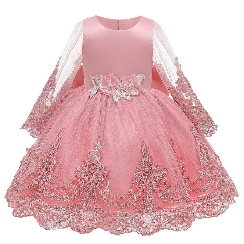 Foreign trade supply children's clothing girls' half sleeve embroidered princess dress girl dress catwalk dress