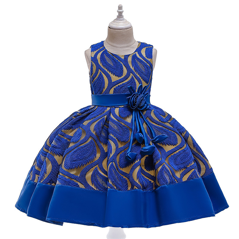 ins foreign trade wholesale children shirt children's dress princess dress with flower jacquard fabric sleeveless dress