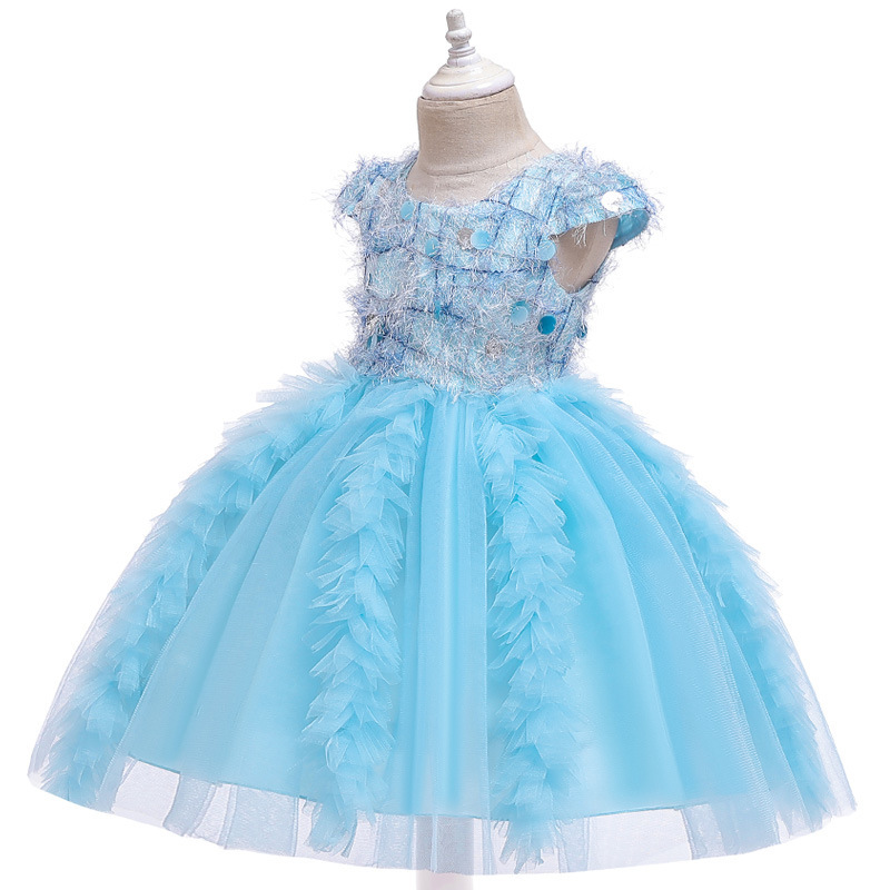 Foreign trade wholesale tassel sequins princess dress Middle and big children evening dress kids dress performance formal dress