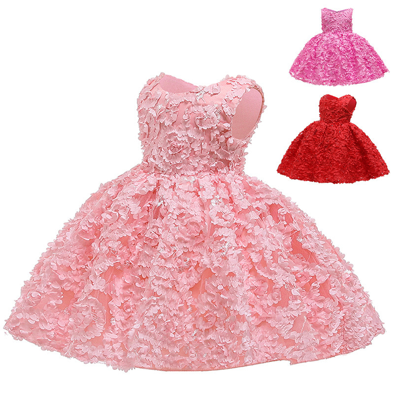 New Korean style children's full dress children shirt European and American flower dress girl princess dress girl dress
