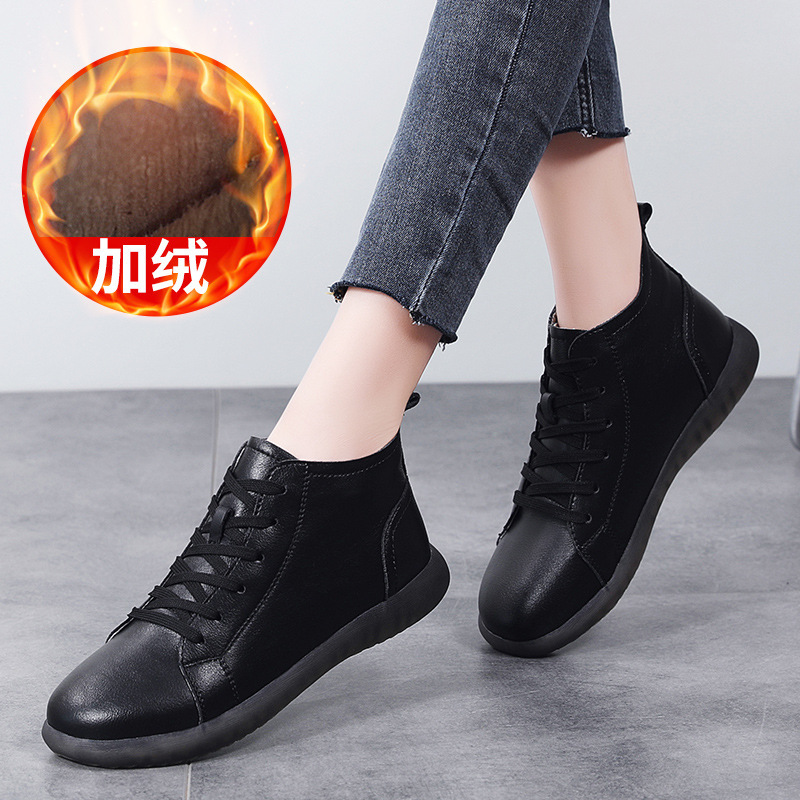New women's ankle boots middle high top women's shoes fashion Martin boots British style winter snow boots warm