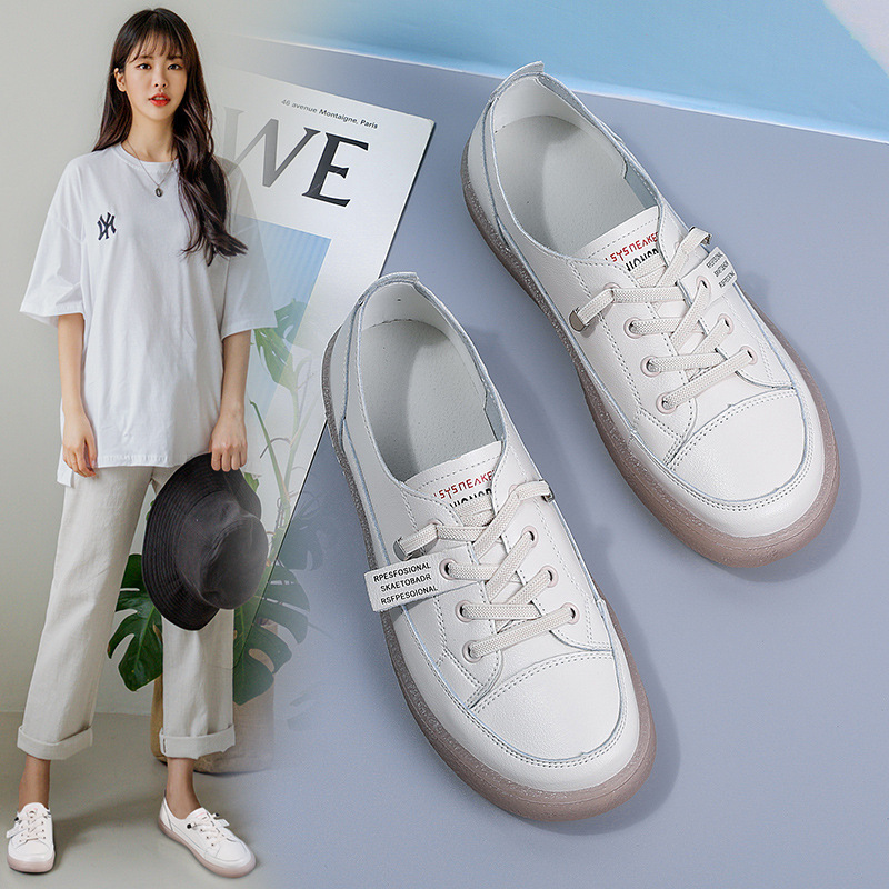 Spring white shoes beef tendon soft bottom pumps flat sneakers women's low-top shoes maternity shoes one piece dropshipping