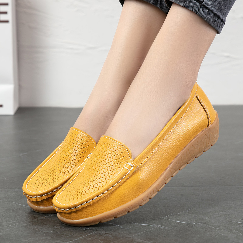 Summer autumn new style loafers casual shoes loafers large size women's shoes wedge middle-aged and elderly mom shoes women's single shoes cowhide