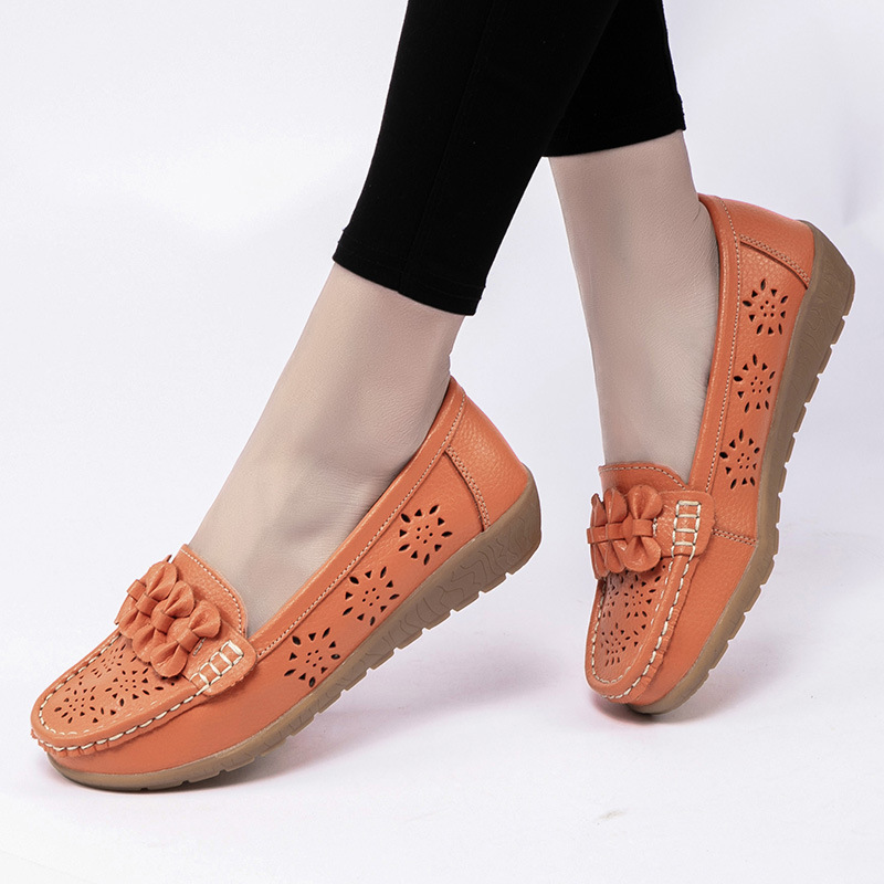 Loafers spring, summer, autumn new nurse shoes comfort and casual hollow women's shoes peas shoes mother shoes beef tendon sole