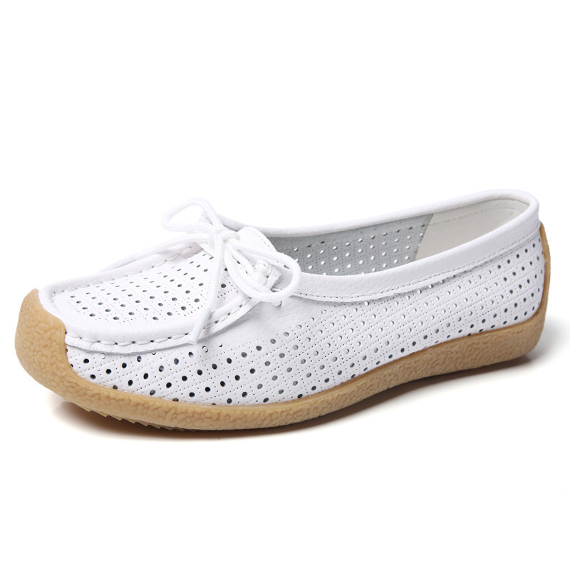 New Spring and Autumn women's shoes soft bottom mom shoes summer hollow flat Tods casual shoes