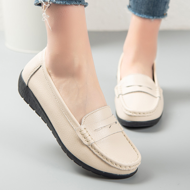 Loafers spring and autumn new nurse shoes casual flat heel women's single-layer shoes peas shoes mother shoes tendon sole source manufacturer