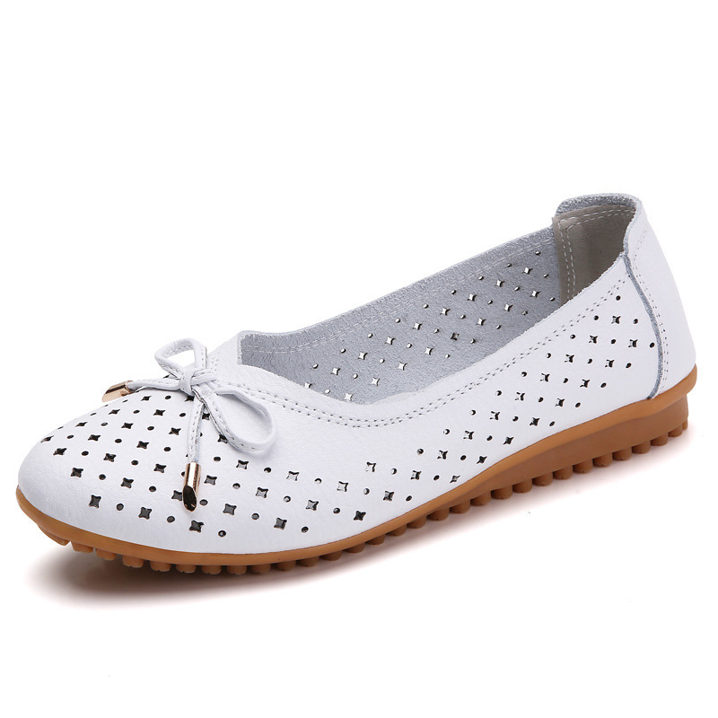 Spring/Summer New nurse shoes casual hollow women's shoes Tods mother shoes beef tendon sole
