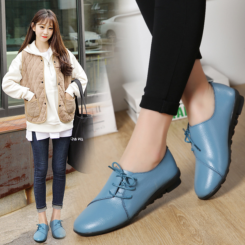 Women's Round toe cow split leather pumps Middle and Old Mother shoes are not limited to low heel women's shoes first-hand supply