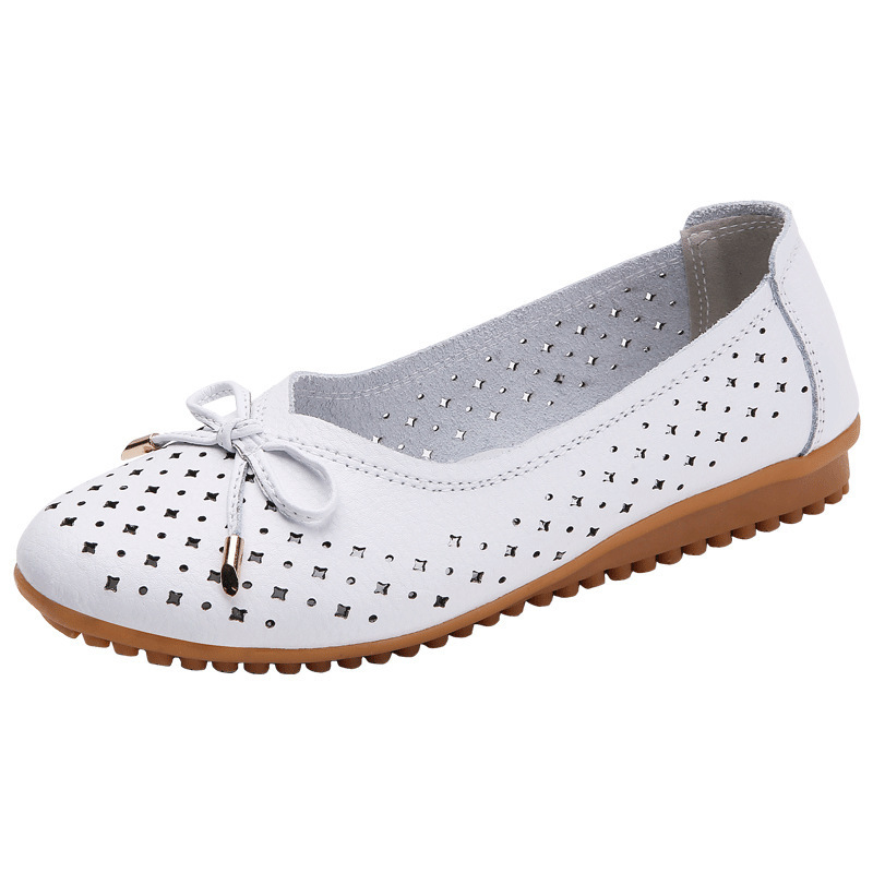 Spring/Summer New nurse shoes casual hollow women's shoes Tods mother shoes beef tendon sole