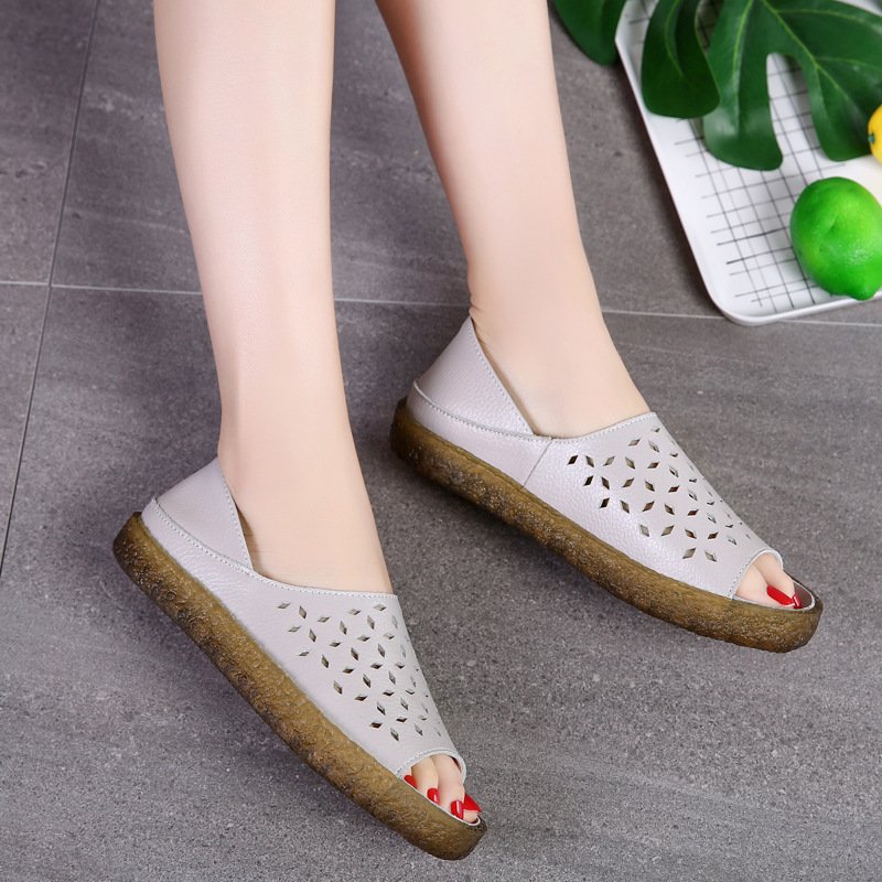Summer new women's hollow sandals wholesale peep toe breathable fashion sandals factory direct sales