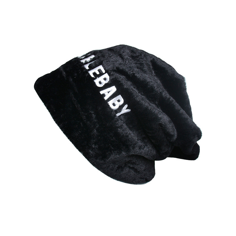 9916 winter big head circumference plush ear protection pile heap cap face slimming small toe cap beanie hat female online influencer thermal head cover hat