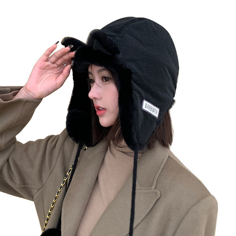 2130 winter warm hat children fleece-lined Earflaps cartoon sleeve cap Korean style all-match and cute parent-child Ushanka