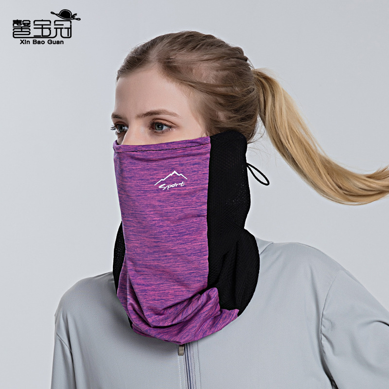8123 summer ice silk sun protection mask breathable Men's outdoor sports neck protection dustproof cycling mask sun protection bandana Women's
