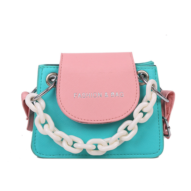 Summer contrast color mini bag New Fashion Net red ocean style shoulder trendy crossbody bag chain small square bag