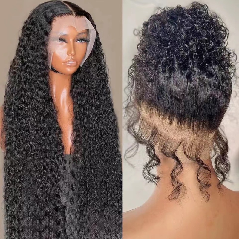 Front lace wig 2023 AliExpress new wig long curly African small volume wig sheath factory in stock
