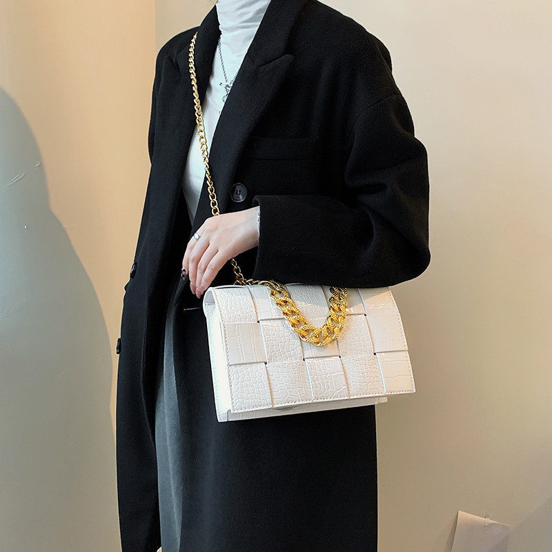 FG186 bag, haute couture women's bag woven under the armpit, stone plaid pattern, portable chain bag, versatile single shoulder diagonal cross bag