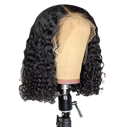 European and American style wig women's medium curly wig small curly short hair high-temperature fiber chemical fiber wig wig head cover in stock