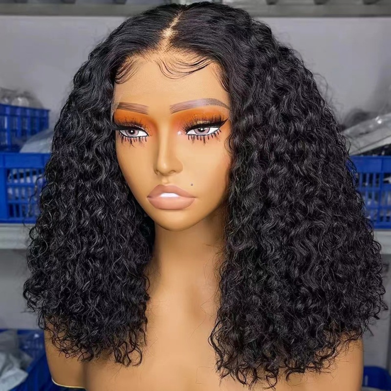 Front lace wig African small volume wig sheath fiberglass straight 13*4 frontal lace wigs
