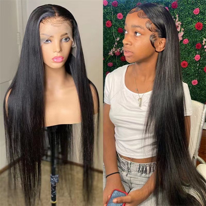 Lace wig Amazon European and American Foreign trade front lace wig long straight hair synthetic wigs lace wig