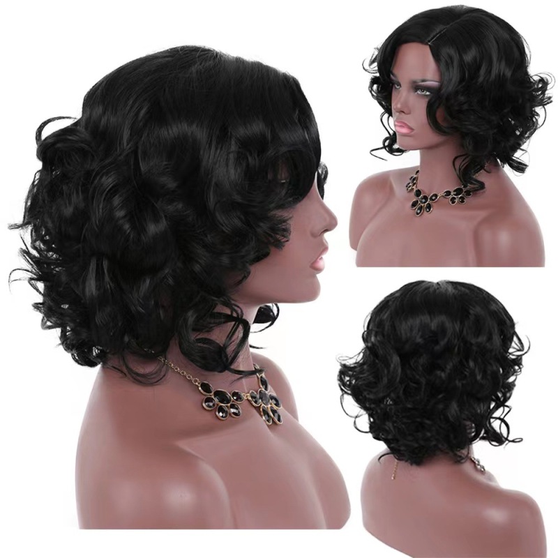 AliExpress hot selling wig European and American ladies top-selling product fashion big scalp hair wig female short curly hair synthetic wigs