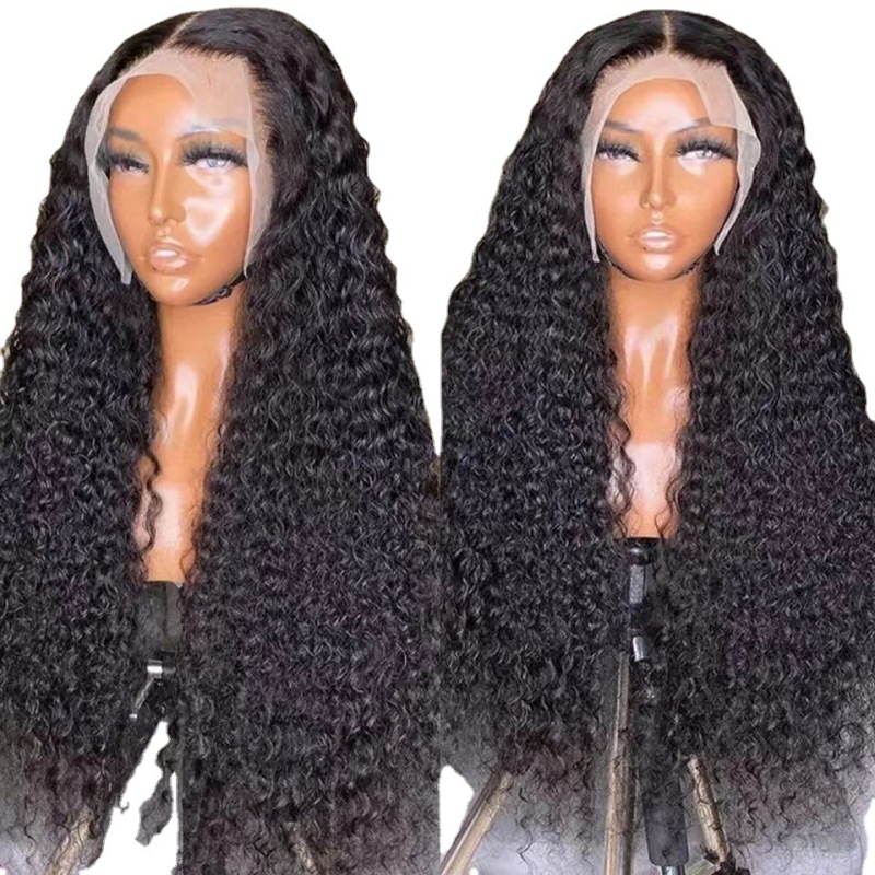 Amazon new European and American style wig Women's African small curly hair front lace chemical fiber wig sheath factory in stock wholesale