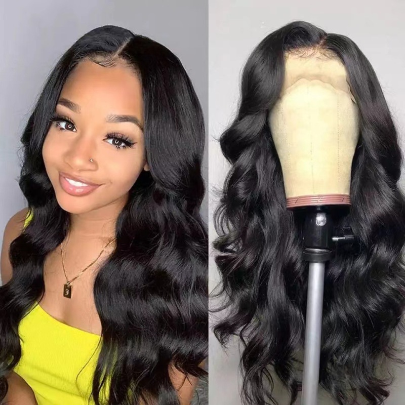 Front lace wig women's long curly hair AliExpress hot selling wig 13*4 lace wig sheath factory spot delivery