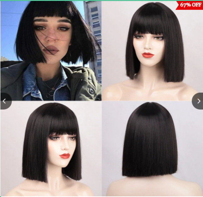 2023 new European and American style wig short straight hair air BoBo foreign trade wig popular African women wig manufacturer