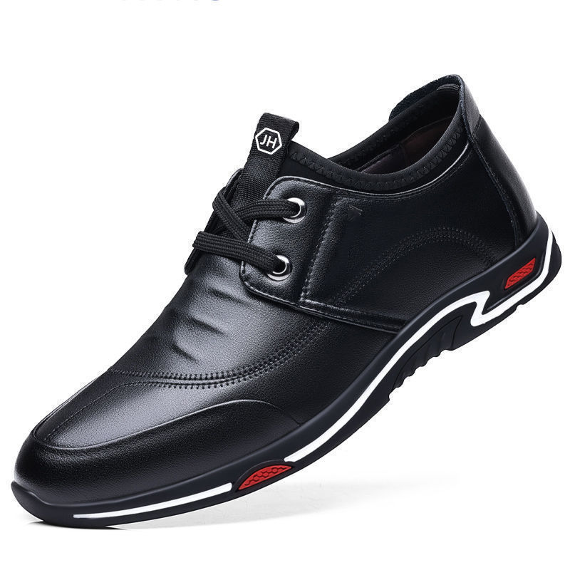 Autumn Business warm leather men's shoes lace-up fashion shoes casual soft bottom slip-on men's shoes comfortable driving shoes