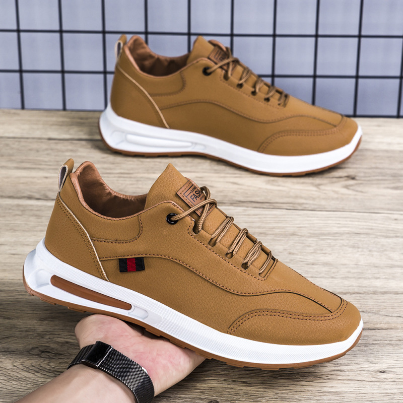 Cross-border autumn new trendy men versatile casual leather shoes breathable shoes men's sports board shoes running shoes