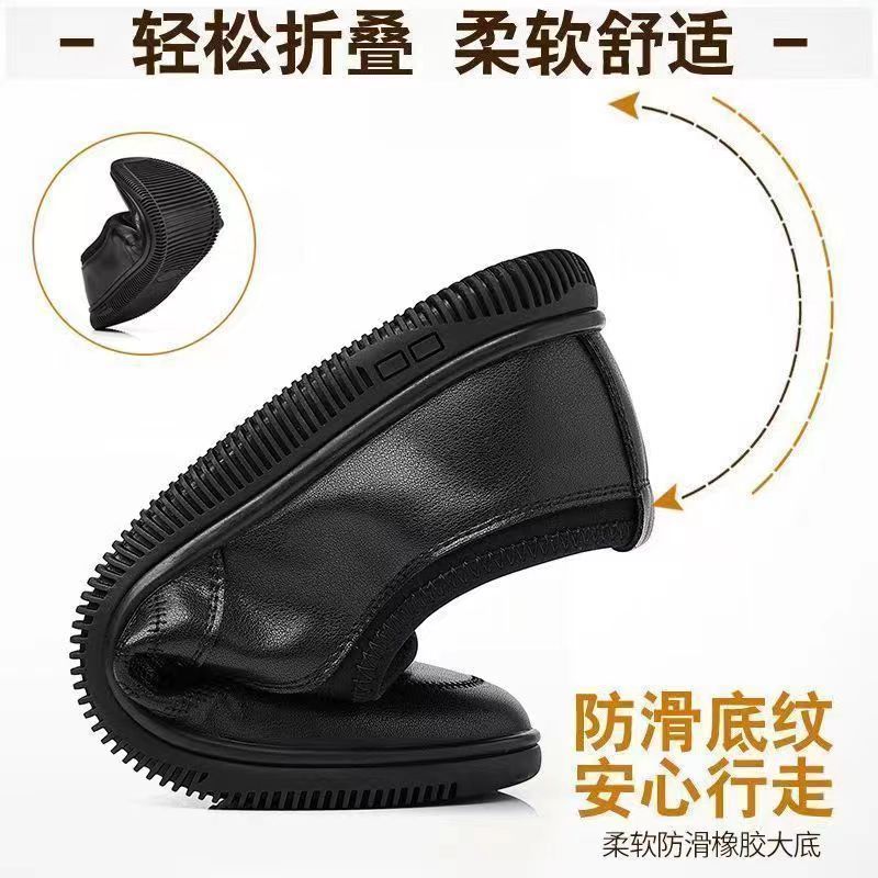 Spring and Autumn new soft surface casual leather shoes men's durable lightweight non-slip breathable business slip-on soft leather shoes