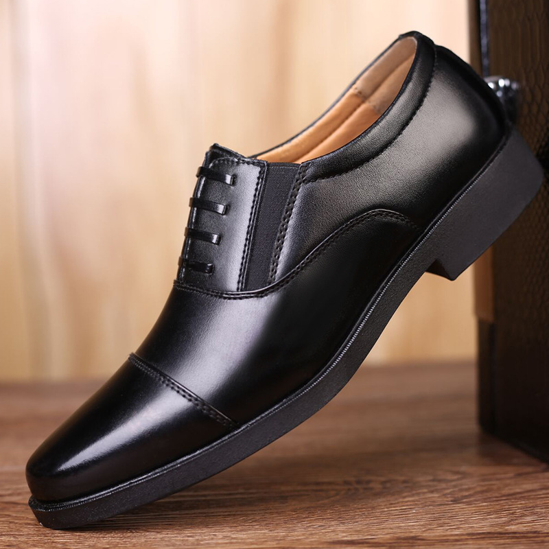 Leather shoes Men's Youth British formal wear business casual shoes waterproof work shoes spring and autumn soft bottom low-top lace-up pumps
