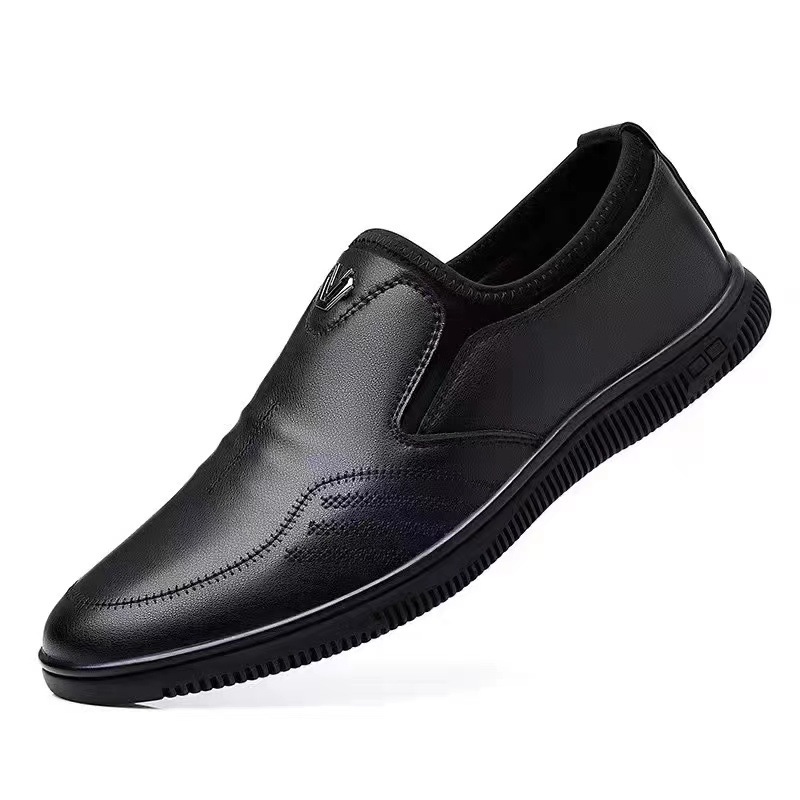 Spring and Autumn new soft surface casual leather shoes men's durable lightweight non-slip breathable business slip-on soft leather shoes