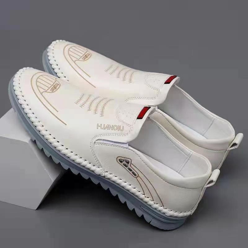 Leather shoes men's autumn and winter new driving one pedal shoes soft surface peas shoes men's casual non-slip shoes men's