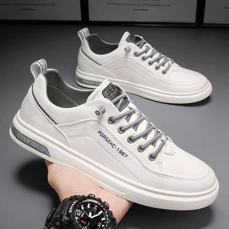 Cross-Border Men's Shoes New breathable easy wear borad shoe trendy all-match shoes men's lightweight soft bottom casual leather shoes