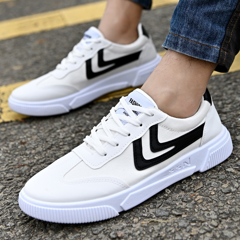 Spring and Summer new men's fashion trendy shoes casual all-match canvas shoes White shoes men's Korean-style white sneakers fashion