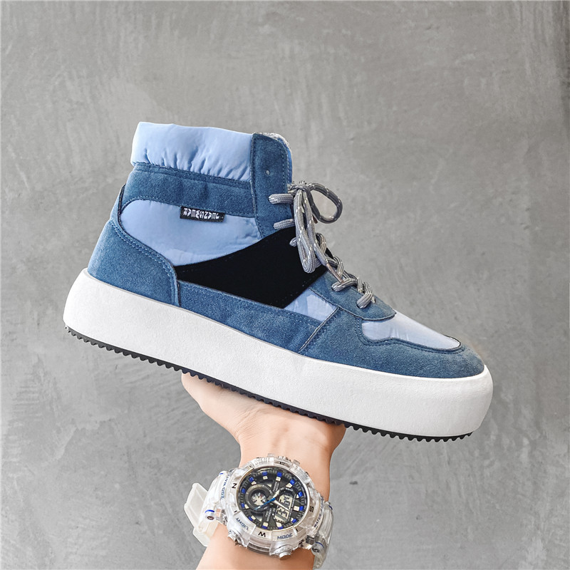 Autumn new men's shoes high-top color matching student platform Korean Sports Board shoes casual cool trendy men's shoes