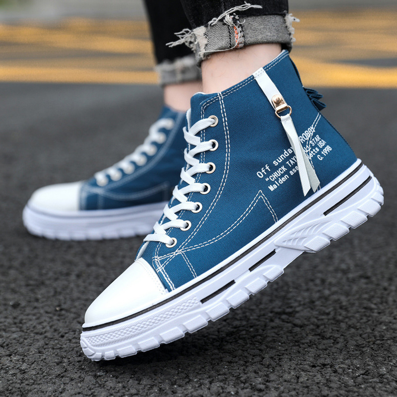 Spring New Korean style fashionable high-top men's canvas shoes trendy casual board shoes versatile student shoes