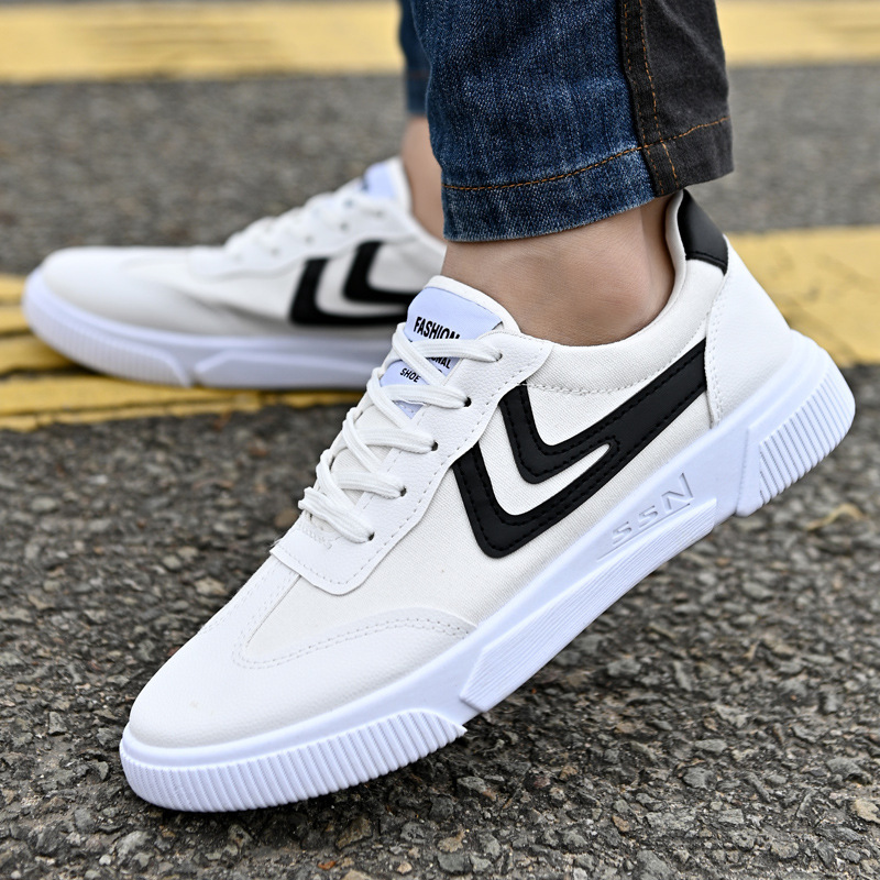 Spring and Summer new men's fashion trendy shoes casual all-match canvas shoes White shoes men's Korean-style white sneakers fashion