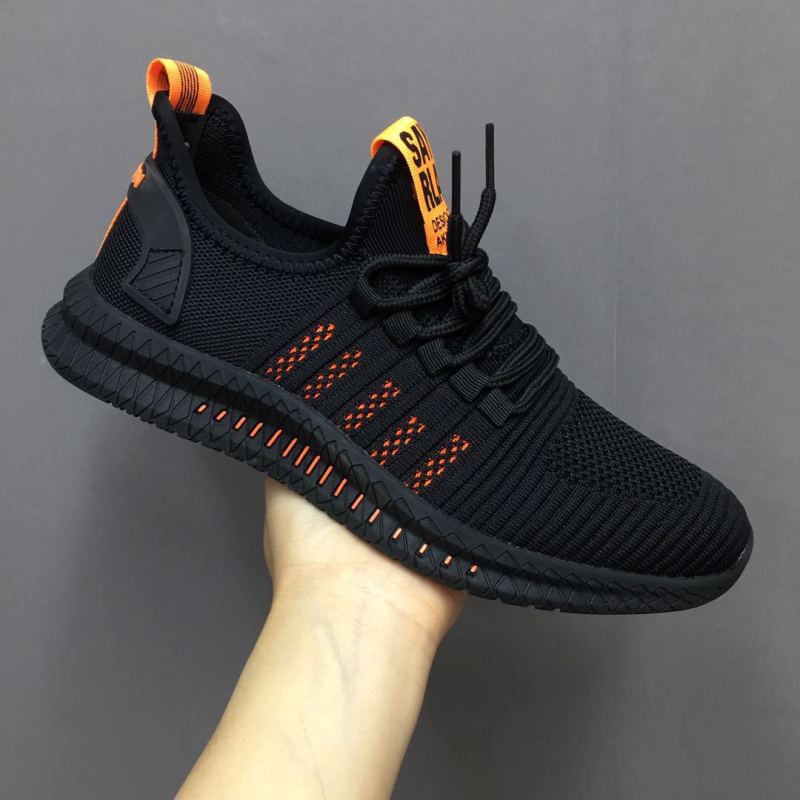 Factory wholesale sneakers men's autumn new fly woven mesh men's breathable shoes casual lace up running cross-border men's shoes