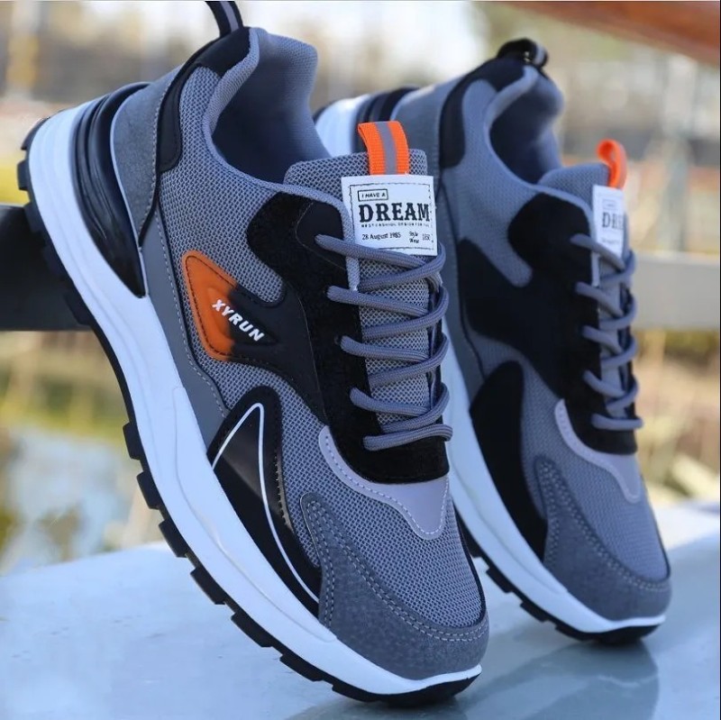Spring and Autumn new men's shoes sports casual mesh breathable Korean style trendy plus size cross-border men's shoes dad shoes
