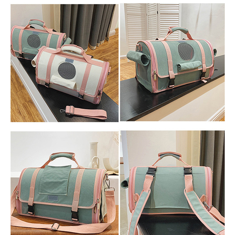 Spot cat backpack canvas backpack portable pet diaper bag breathable foldable portable cat bag large capacity wholesale