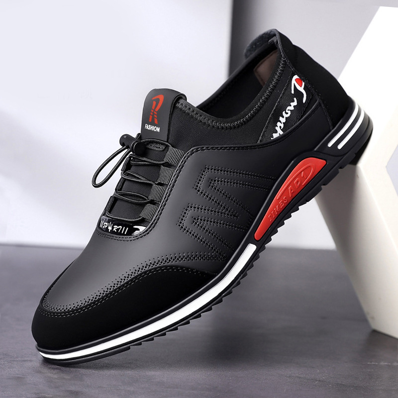 Autumn new casual men PU low-cut fashion fashionable men's shoes cross-border foreign trade one piece dropshipping