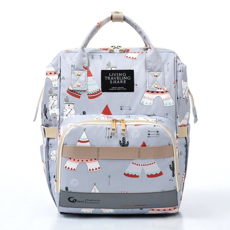 New fashion cartoon mummy backpack multi-compartment maternity package hanging stroller baby diaper bag