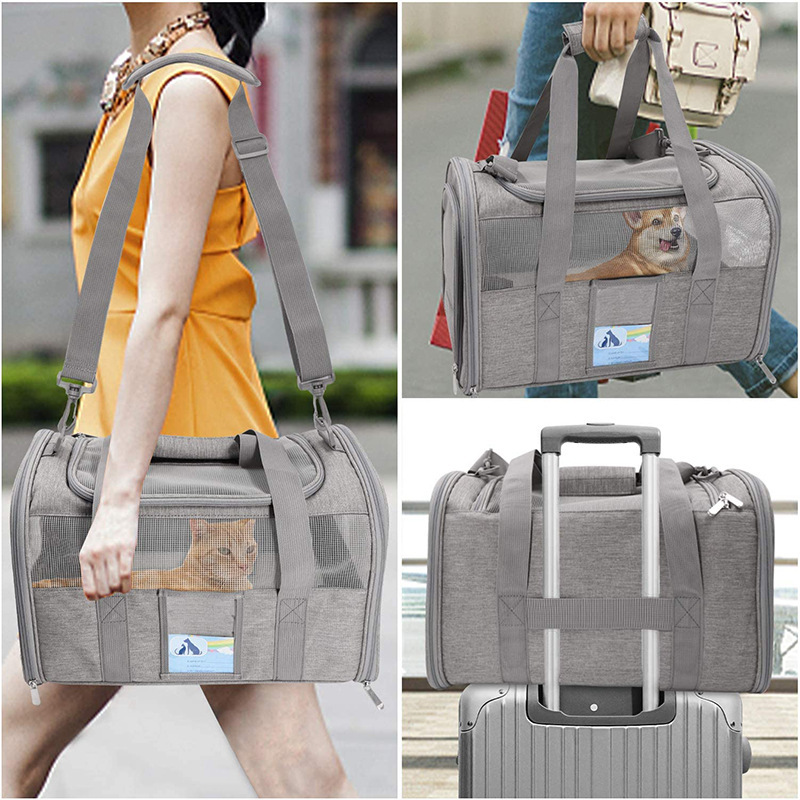 New Cat backpack portable breathable portable cat bag foldable light canvas pet bags for travel cat cage