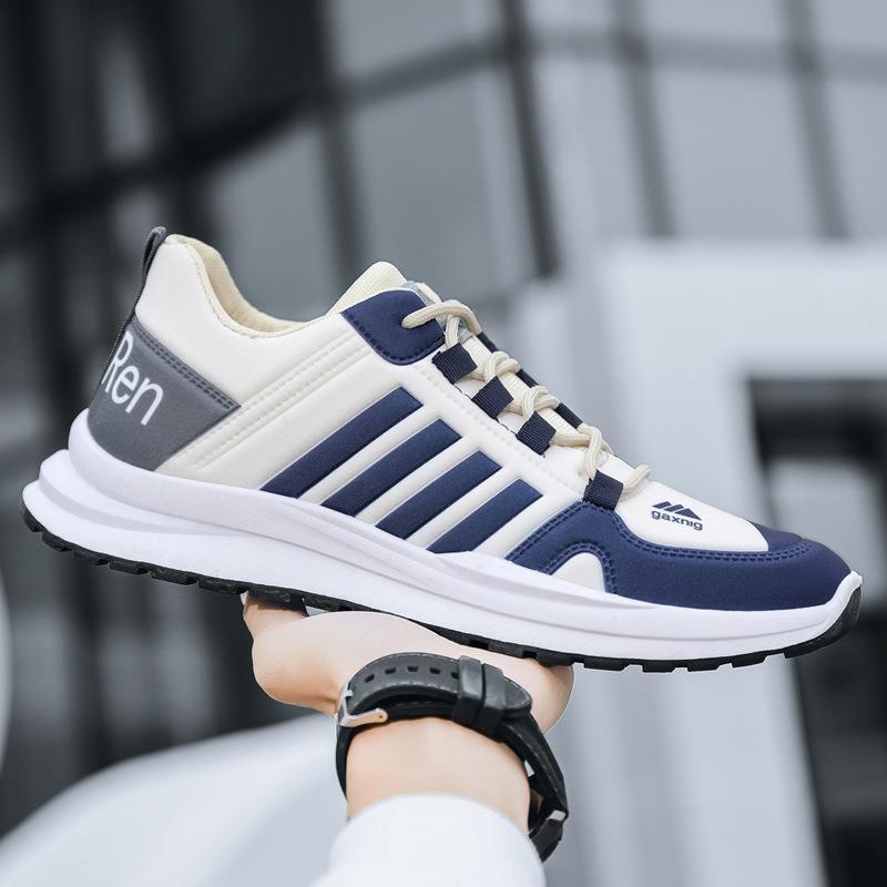 Factory wholesale autumn new men's shoes mesh breathable lace up youth running student shoes trendy cross-border men's shoes