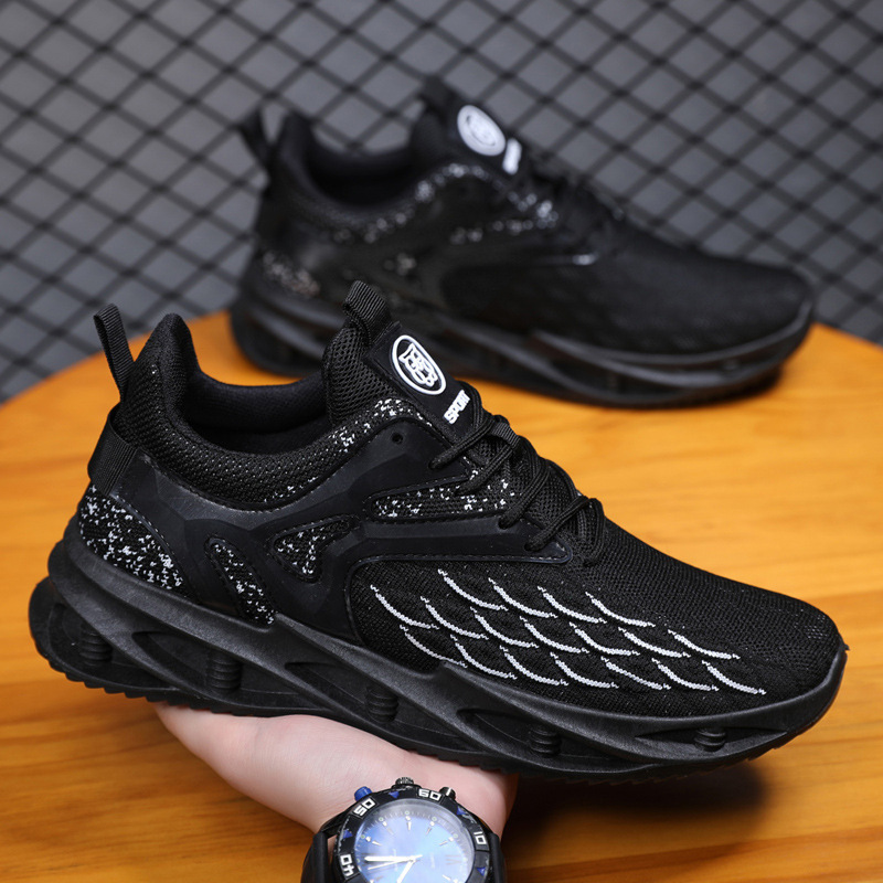 Spring and Autumn new men's sports and leisure fly woven mesh lace-up running student shoes men's cross-border large size